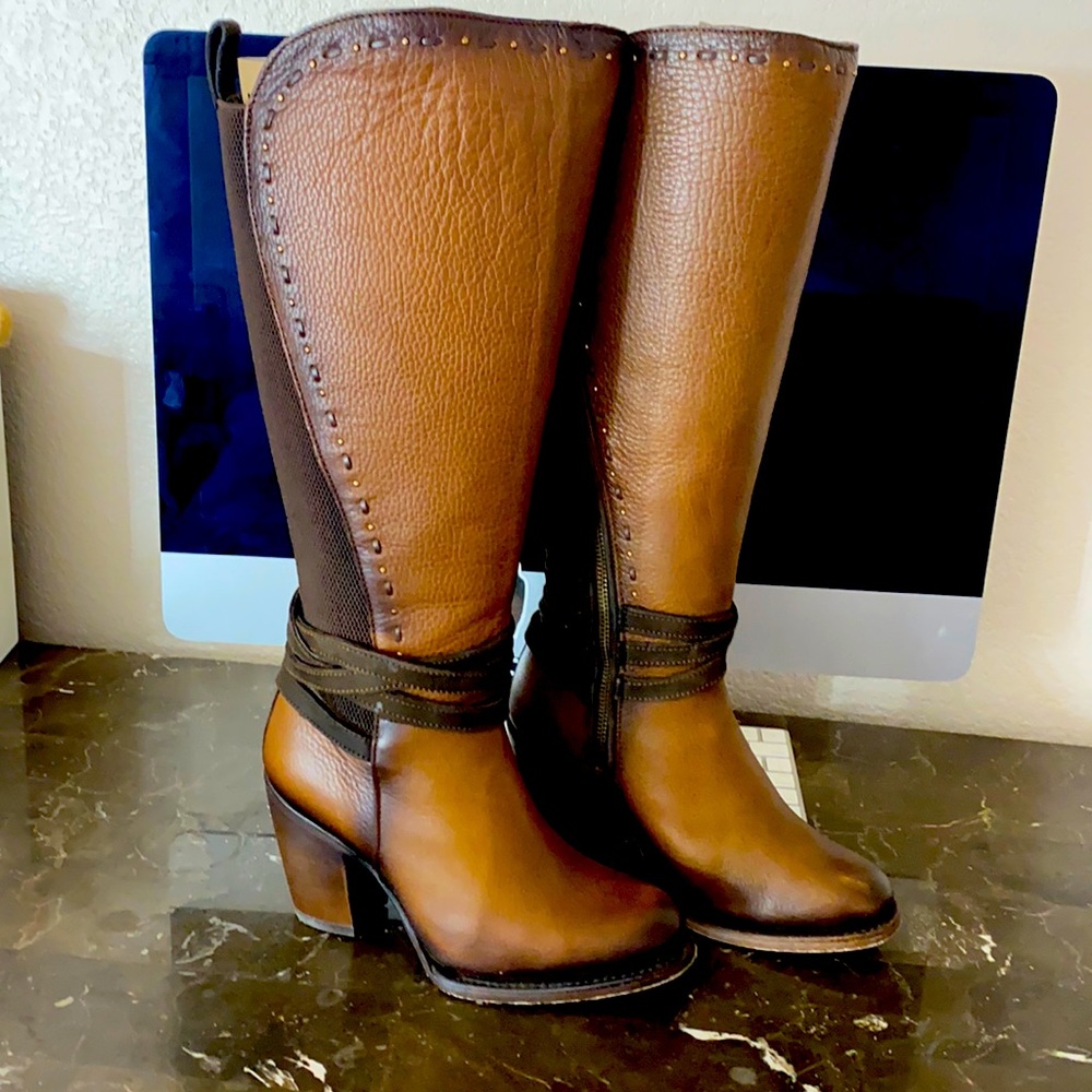 Brown high boots